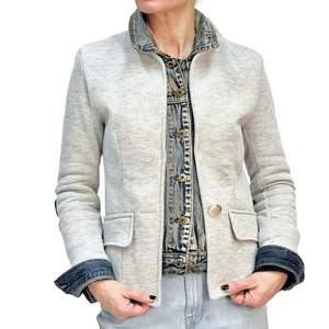 Frederick Ian sweatshirt blazer, faux jean jacket